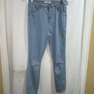 Pacsun Ultra Super Stretch Super High Rise Jegging Sz 28 denim jeans distressed
